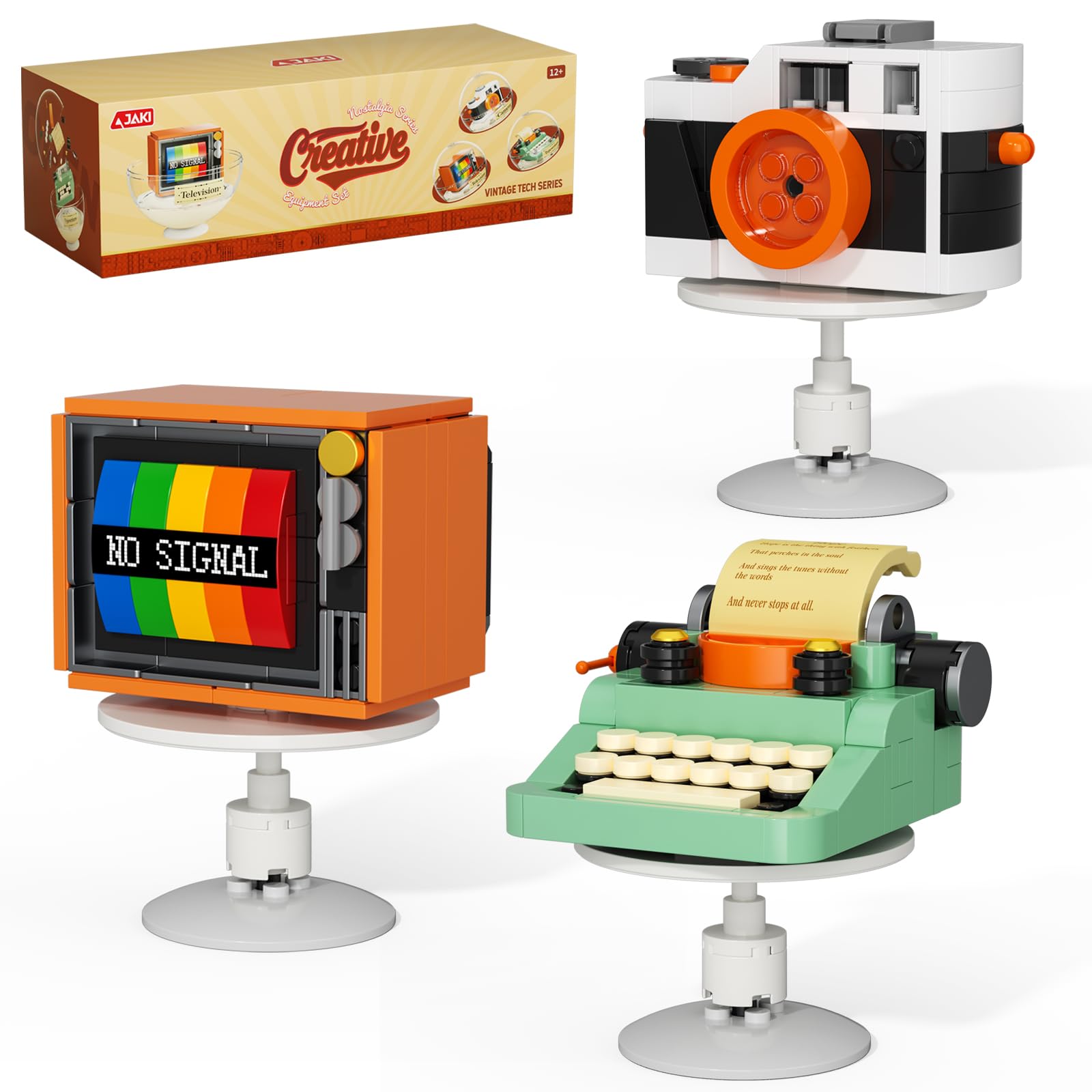 Amazon.com: JAKI Typewriter Camera Television Building Toys, Retro